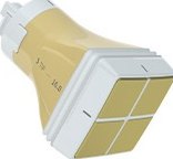 金色機身的 Volnewmer S 探頭匣。分為四格的寬大接觸面